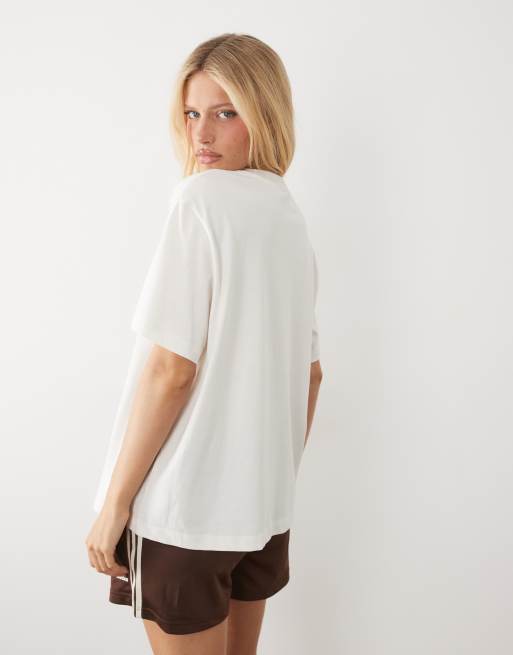 ASOS DESIGN – Gräddvit t-shirt i oversized fit med slitet kaktustryck, 4 av 4