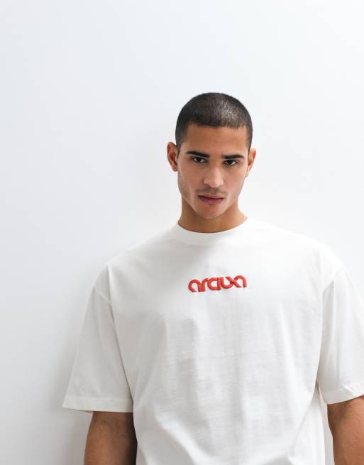 ASOS DESIGN – Gräddvit t-shirt i oversized fit med tryck, 4 av 5