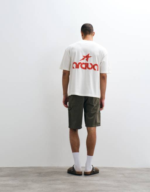 ASOS DESIGN – Gräddvit t-shirt i oversized fit med tryck, 5 av 5