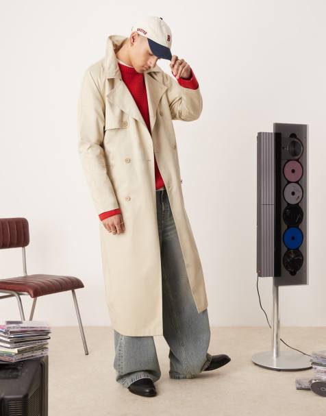 ASOS DESIGN – Gräddvit trenchcoat i oversize - view 1
