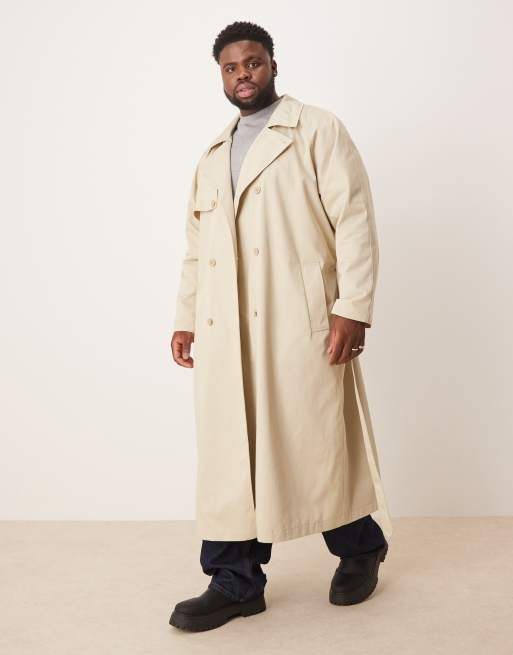 ASOS DESIGN – Gräddvit trenchcoat i oversize, 4 av 4