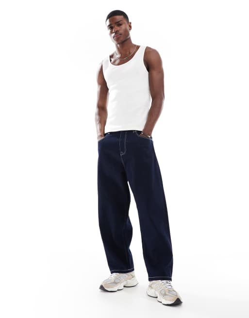 ASOS DESIGN – Gräddvita och kakifärgade, ribbade baslinnen i muscle fit, 2-pack, 3 av 4