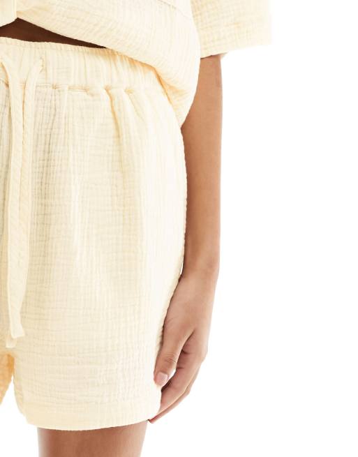 ASOS DESIGN – Gräddvita vardagsshorts i bomullsväv, 5 av 5
