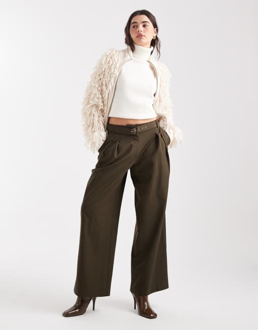 ASOS DESIGN – Gräddvitt, medelkraftigt, figursytt linne med hög krage, 2 av 4