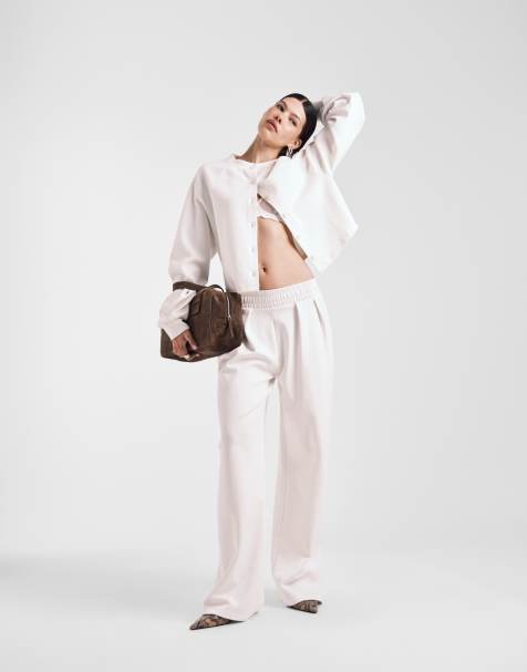 ASOS DESIGN – Gräddvitt set med interlocksömmar - view 1