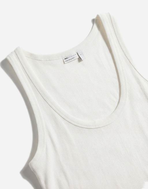 ASOS DESIGN – Gräddvitt, skirt linne med ledig passform och djup halsringning, 7 av 7