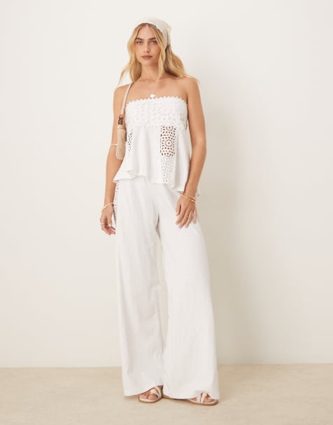 ASOS DESIGN – Gräddvitt, virkat set - view 1