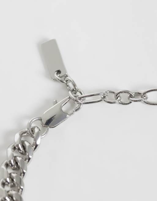 ASOS DESIGN graduated chain bracelet in silver, 2 of 3