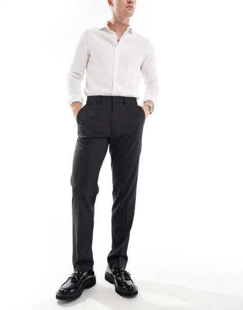 ASOS DESIGN Grafitgrå finbyxor i slim - view 1