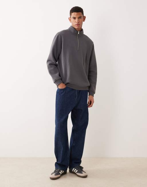 ASOS DESIGN – Grafitowa bluza basic z zamkiem do połowy, 2 z 5