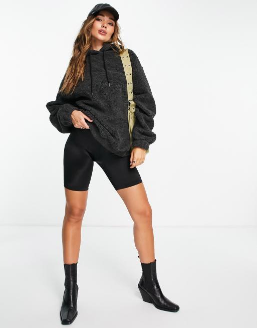 ASOS DESIGN – Grafitowa bluza z kapturem oversize z polarowego kożuszka, 3 z 4