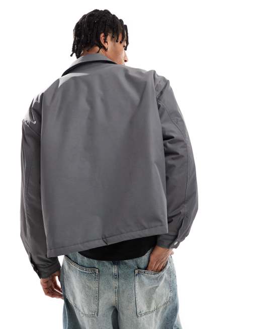 ASOS DESIGN – Grafitowa kurtka typu coach o krótkim fasonie oversize, 2 z 4
