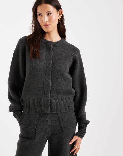 ASOS DESIGN – Grafitowa luźna kurtka bomberka z ukrytą plisą, część zestawu - view 1