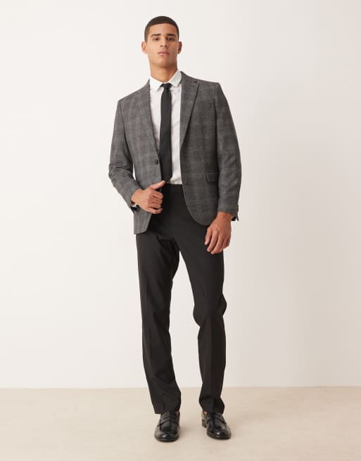 ASOS DESIGN – Grafitowa marynarka o dopasowanym kroju w kratę, 2 z 5