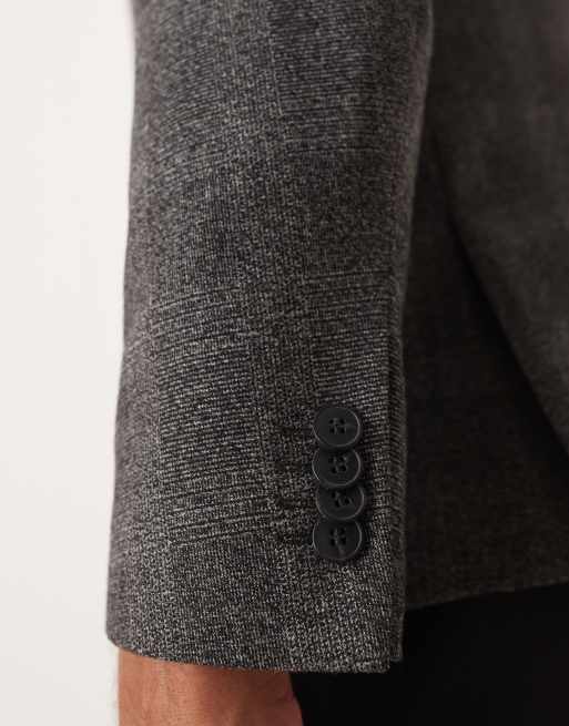 ASOS DESIGN – Grafitowa marynarka o dopasowanym kroju w kratę, 5 z 5