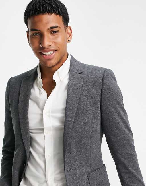 ASOS DESIGN – Grafitowa marynarka z dżerseju o bardzo obcisłym kroju, 3 z 4