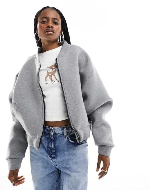ASOS DESIGN – Grafitowa melanżowa kurtka bomberka z materiału scuba