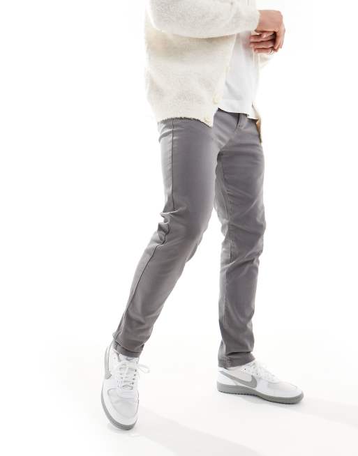 ASOS DESIGN – Grafitowe chinosy o obcisłym kroju , 2 z 5