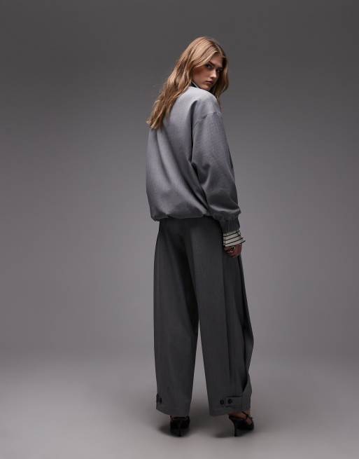 ASOS DESIGN – Grafitowe dopasowane spodnie z zakładkami po bokach, 4 z 5