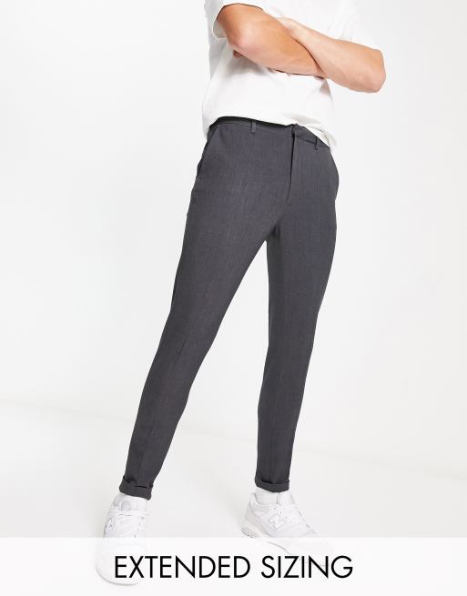 ASOS DESIGN – Grafitowe eleganckie spodnie o bardzo obcisłym kroju