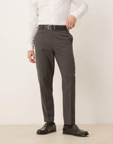 ASOS DESIGN smart tapered trousers in charcoal