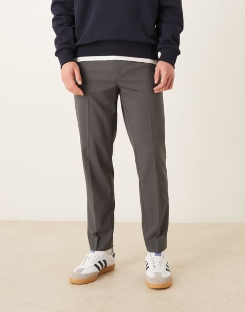 ASOS DESIGN – Grafitowe eleganckie spodnie o zwężanym kroju - view 1