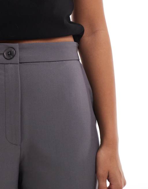 ASOS DESIGN – Grafitowe eleganckie spodnie z prostymi luźnymi nogawkami, 4 z 5