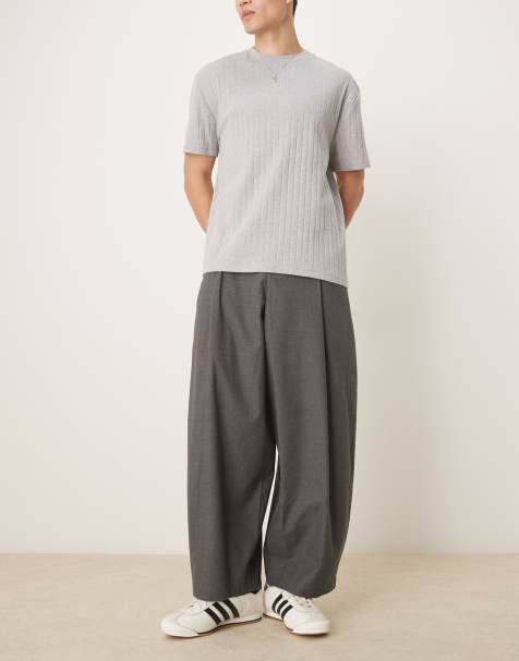 ASOS DESIGN – Grafitowe mocno zwężane spodnie z zakładkami - view 1
