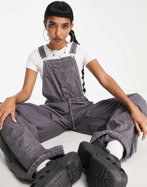 ASOS DESIGN – Grafitowe ogrodniczki o bardzo luźnym kroju, 3 z 4