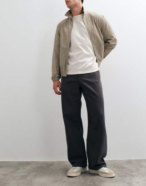 ASOS DESIGN – Grafitowe spodnie baggy z wyeksponowanymi guzikami - view 1