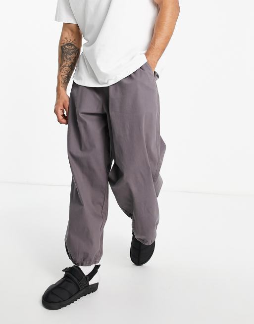 ASOS DESIGN – Grafitowe spodnie chinosy z balonowymi nogawkami o kroju extreme oversize