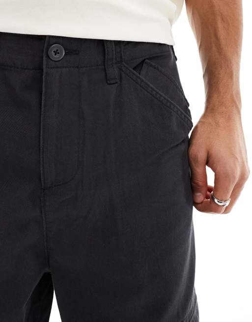 ASOS DESIGN – Grafitowe zwężane spodnie bojówki oversize z naszywką, 5 z 5