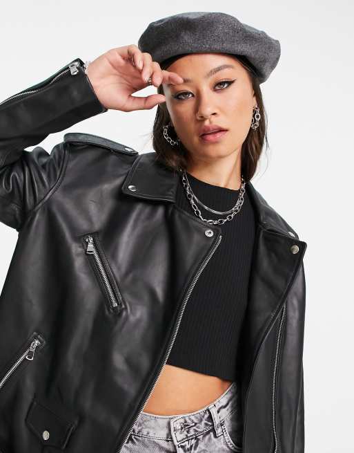 ASOS DESIGN – Grafitowy beret oversize, 4 z 4