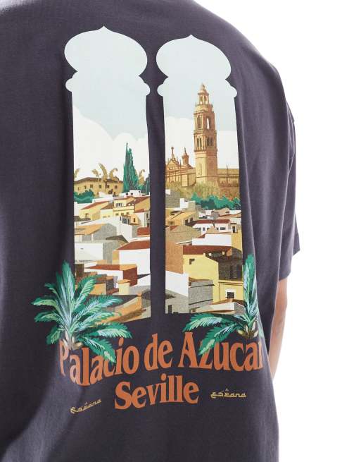 ASOS DESIGN – Grafitowy T-shirt oversize z krajobrazową grafiką, 2 z 4
