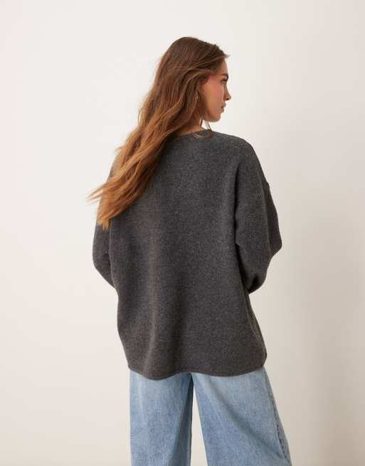 ASOS DESIGN – Grafitowy wiązany z przodu na kokardki kardigan, 4 z 4