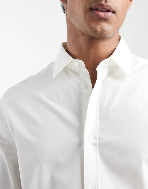 ASOS DESIGN - Grålig hvid elegant poplin-skjorte i regular fit, 6 af 6