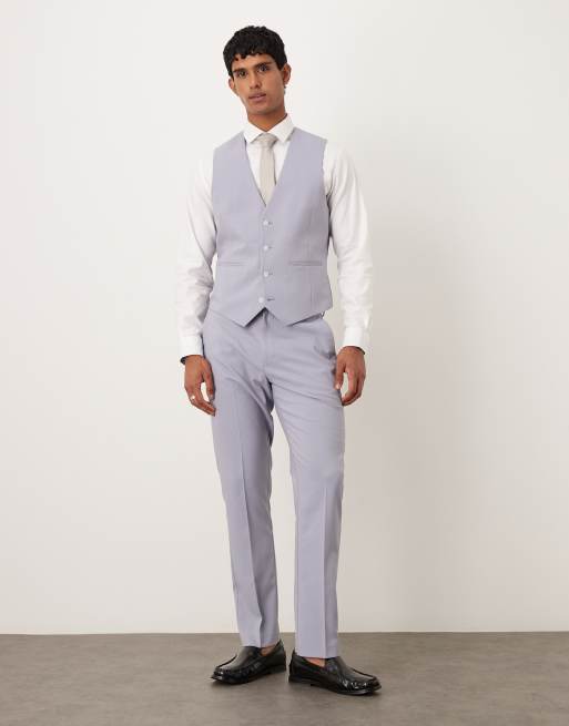 ASOS DESIGN – Grålila, smal kostymväst, del av kostym , 2 av 5