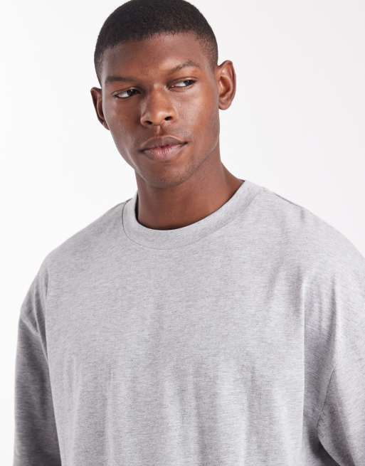ASOS DESIGN – Gråmelerad, enkel t-shirt i oversize, 5 av 5