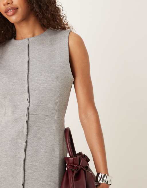 ASOS DESIGN – Gråmelerad, figurnära korsettopp i scubaliknande tyg, del av set, 3 av 4