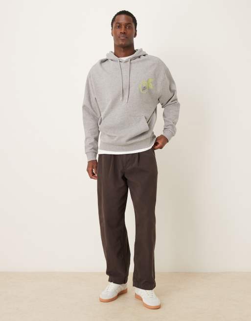 ASOS DESIGN – Gråmelerad huvtröja i avslappnad passform med frukttryck, 2 av 5