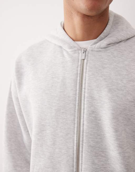 ASOS DESIGN – Gråmelerad huvtröja i extra oversize med fixerad fåll, 5 av 5