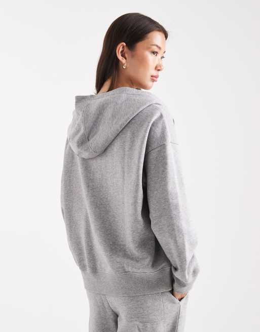 ASOS DESIGN – Gråmelerad huvtröja i oversize med dragkedja och borstad finish, 2 av 4