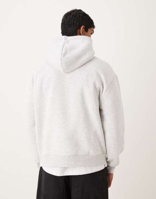 ASOS DESIGN – Gråmelerad huvtröja i oversize med fotbollstryck, 3 av 5