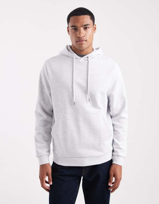 ASOS DESIGN – Gråmelerad huvtröja i scubamaterial