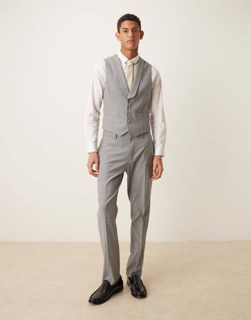 ASOS DESIGN – Gråmelerad kostymväst i yllemix och slim fit, 2 av 5