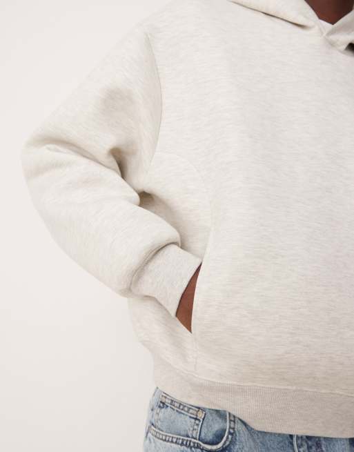 ASOS DESIGN – Gråmelerad, kraftig huvtröja i oversized fit och scubaliknande tyg , 4 av 4