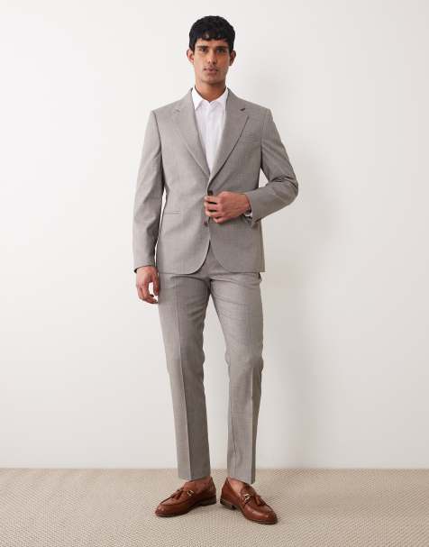 ASOS DESIGN – Gråmelerad, smal kostym - view 1