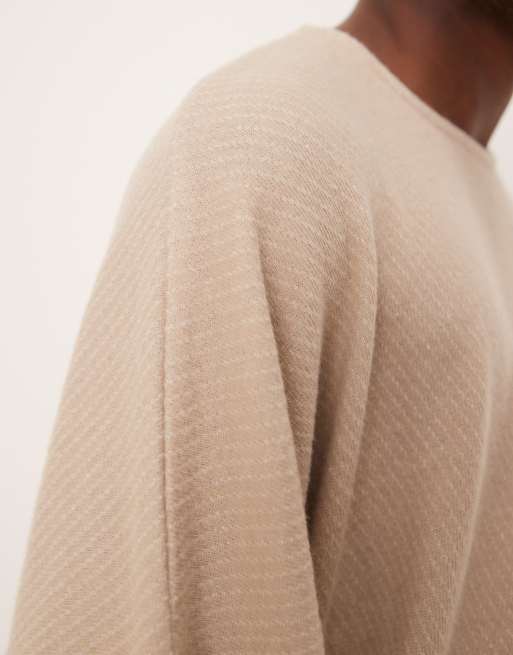 ASOS DESIGN – Gråmelerad, stickad, boxig sweatshirt i extra oversize, 3 av 4