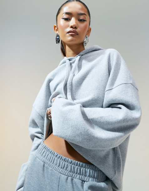 ASOS DESIGN – Gråmelerad, supermjuk huvtröja i oversize - view 1