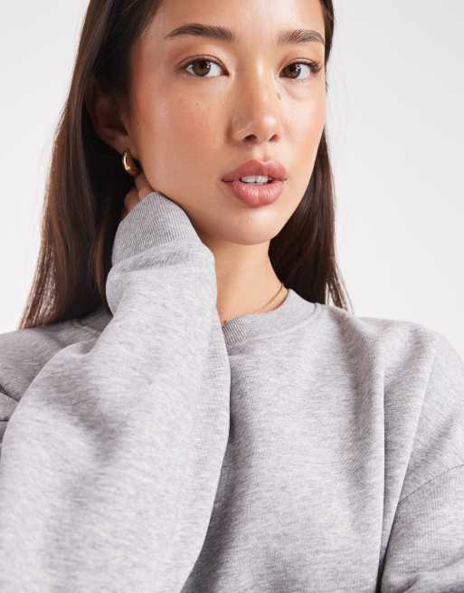 ASOS DESIGN – Gråmelerad sweatshirt i oversize med borstad finish, 2 av 4